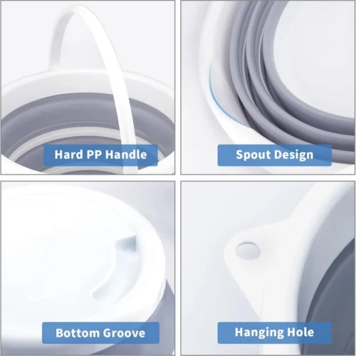 wholesale 10l square collapsible water bucket pp tpr foldable portable cleaning pail multi purpose household camping car wash storage tub with ergonomic carry handle multiple colors for home hotel outdoor use