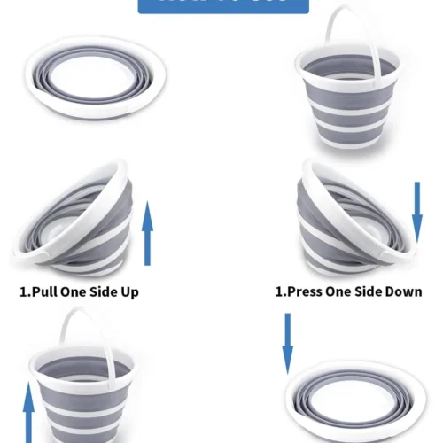 wholesale 10l square collapsible water bucket pp tpr foldable portable cleaning pail multi purpose household camping car wash storage tub with ergonomic carry handle multiple colors for home hotel outdoor use