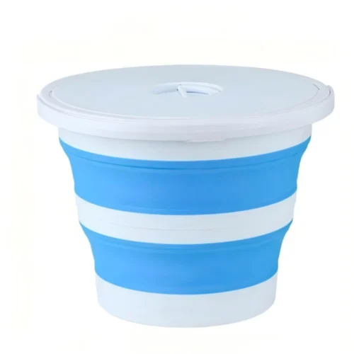 15l folding round bucket with lid(1)