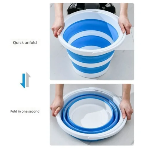 15l folding round bucket with lid(3)