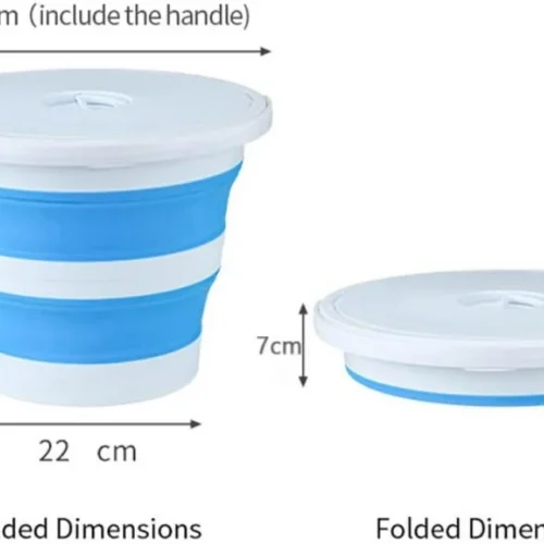 15l folding round bucket with lid(4)