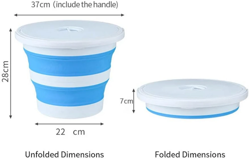 15l folding round bucket with lid(4)