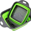foldable pp tpr colander square collapsible drain strainer basket with dual side handles