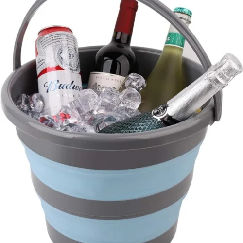10l collapsible pp+tpr bucket foldable portable ice wine bucket with handle multi purpose outdoor water pail