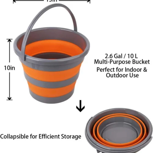 10l collapsible pp+tpr bucket foldable portable ice wine bucket with handle multi purpose outdoor water pail
