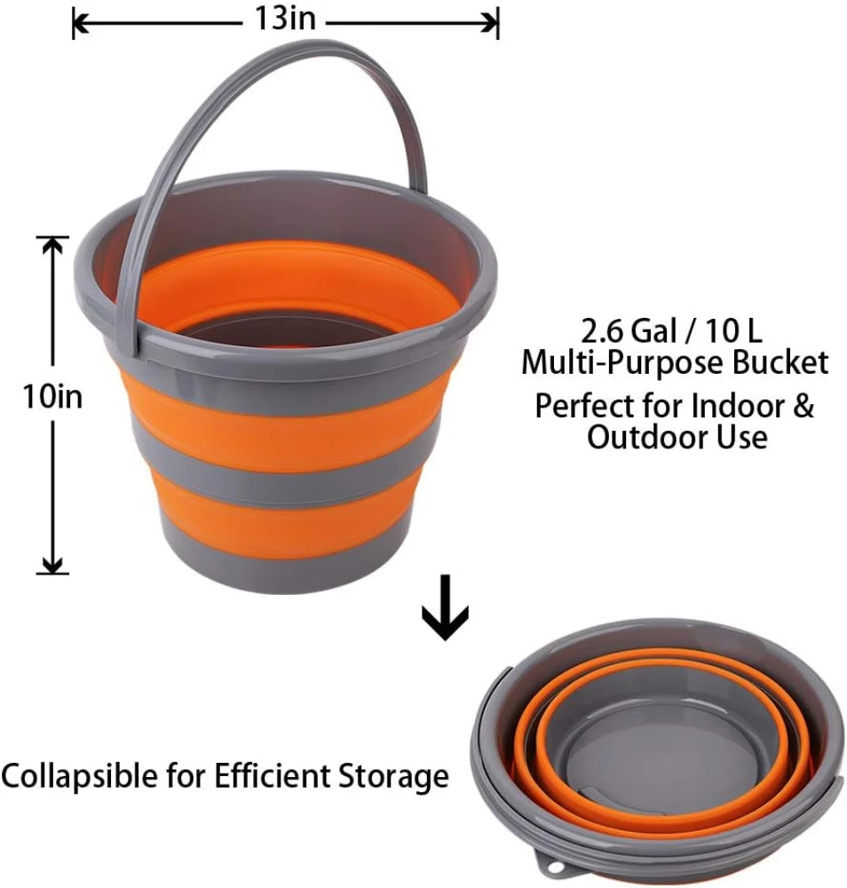10l collapsible pp+tpr bucket foldable portable ice wine bucket with handle multi purpose outdoor water pail