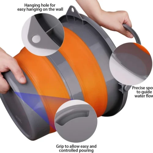 10l collapsible pp+tpr bucket foldable portable ice wine bucket with handle multi purpose outdoor water pail
