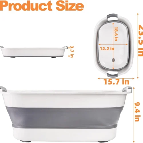 multipurpose foldable pp+tpr washing basin portable for pet grooming dirty clothes storage