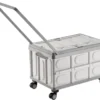 foldable wheeled plastic storage box portable organizer container with dual handle options transparent flip top